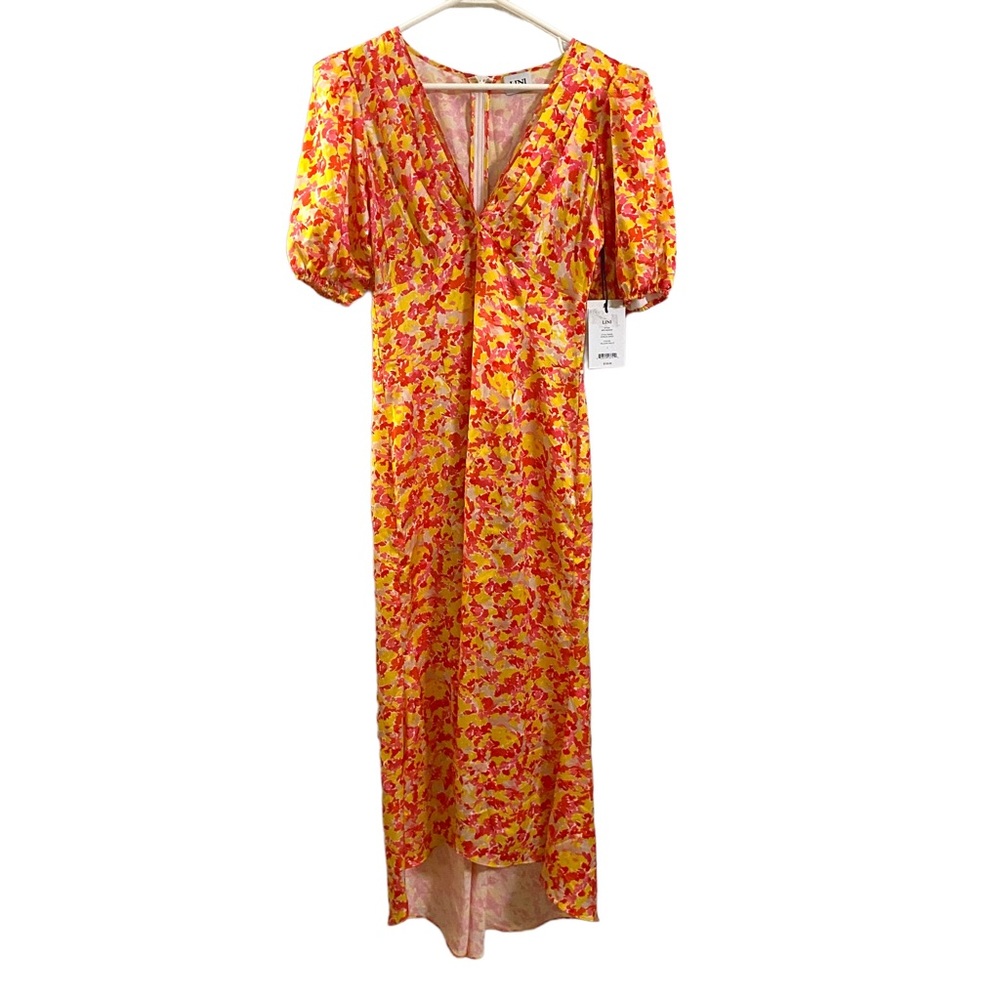 LINI Amalia Yellow Pink Multi Maxi Dress S